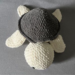 Handmade crochet Baby TURTLE stuff animals doll Toy In Gray And Off White Color